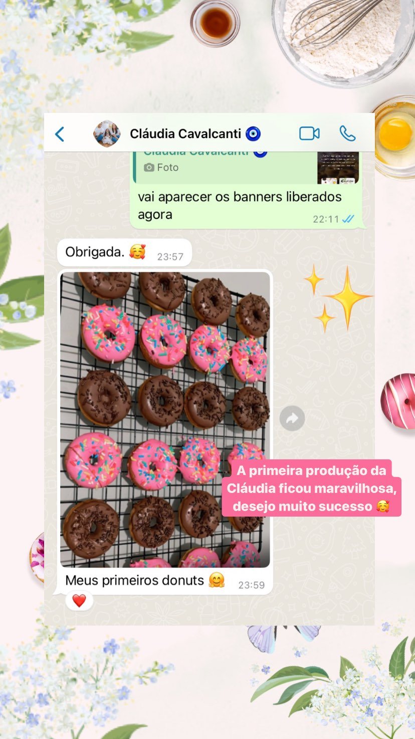 depoimento aluna universo cake donuts curso mini donuts embalagens template canva receitas (4)